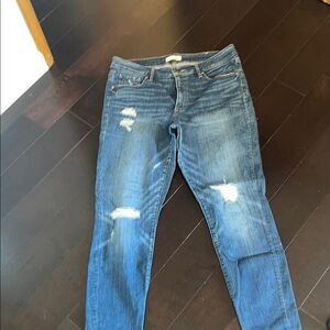 Loft Curvy Skinny size 31/12 Women's Distressed Blue Jeans